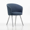 Mikado Dining Armchair  option Cento Electric Blue/Polished Aluminum
