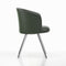 Mikado Dining Armchair  option Leather Jade/Polished Aluminum