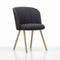 Mikado Dining Armchair with Wood Base  option Plano Dark Grey / Natural Oak