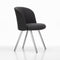 Mikado Dining Side Chair  option Plano Dark Grey / Polished Aluminum