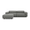 Soft Modular 2-Seater Sofa with Ottoman  option Savana Sierra Gray Melange