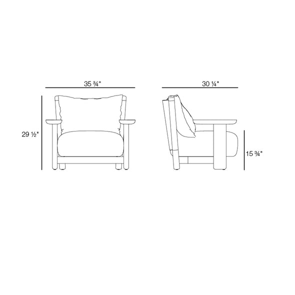 Milos Wood Outdoor Lounge Chair