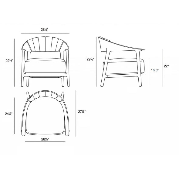 Africa Padded Outdoor Lounge Chair