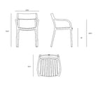 Madison Slats Outdoor Dining Armchair (Set of 4)