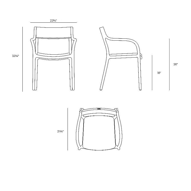 Madison Upholstered Outdoor Dining Armchair (Set of 4)