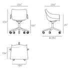 Manta Swivel Caster Armchair (Set of 2)