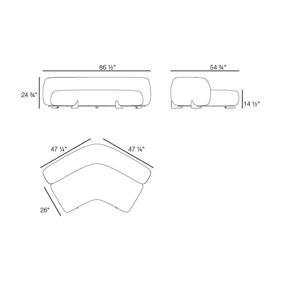 Milos 60-Degree Corner Outdoor Sectional Module