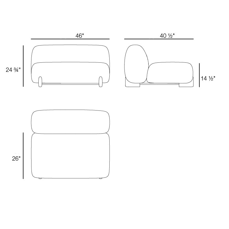 Milos Armless Outdoor Sectional Module