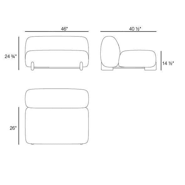 Milos Armless Outdoor Sectional Module