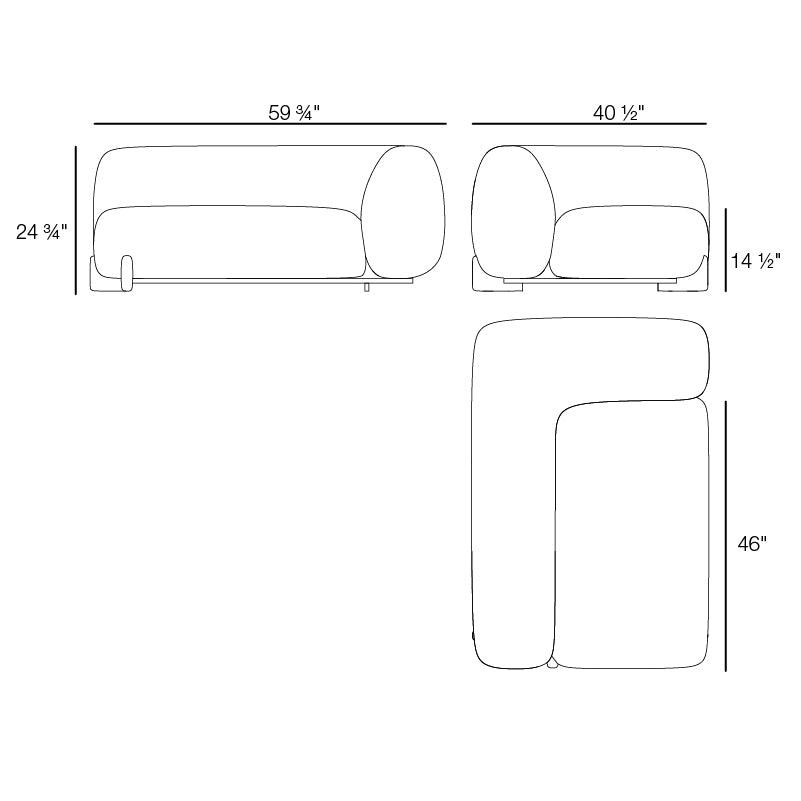 Milos Chaise Outdoor Sectional Module