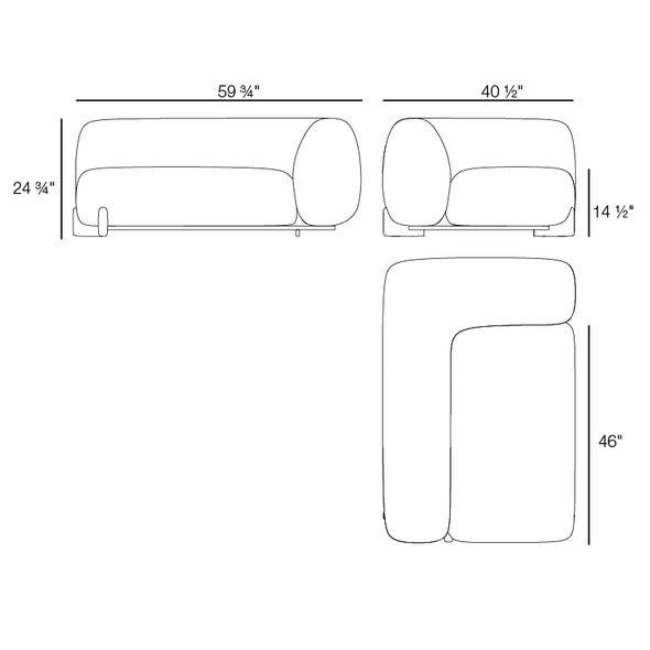 Milos Chaise Outdoor Sectional Module