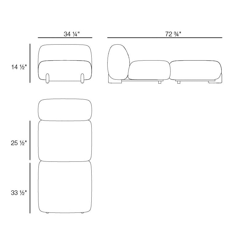 Milos Divan Outdoor Sectional Module