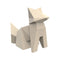 Origami Kitsune Statue  option Cream