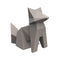 Origami Kitsune Statue  option Tortora