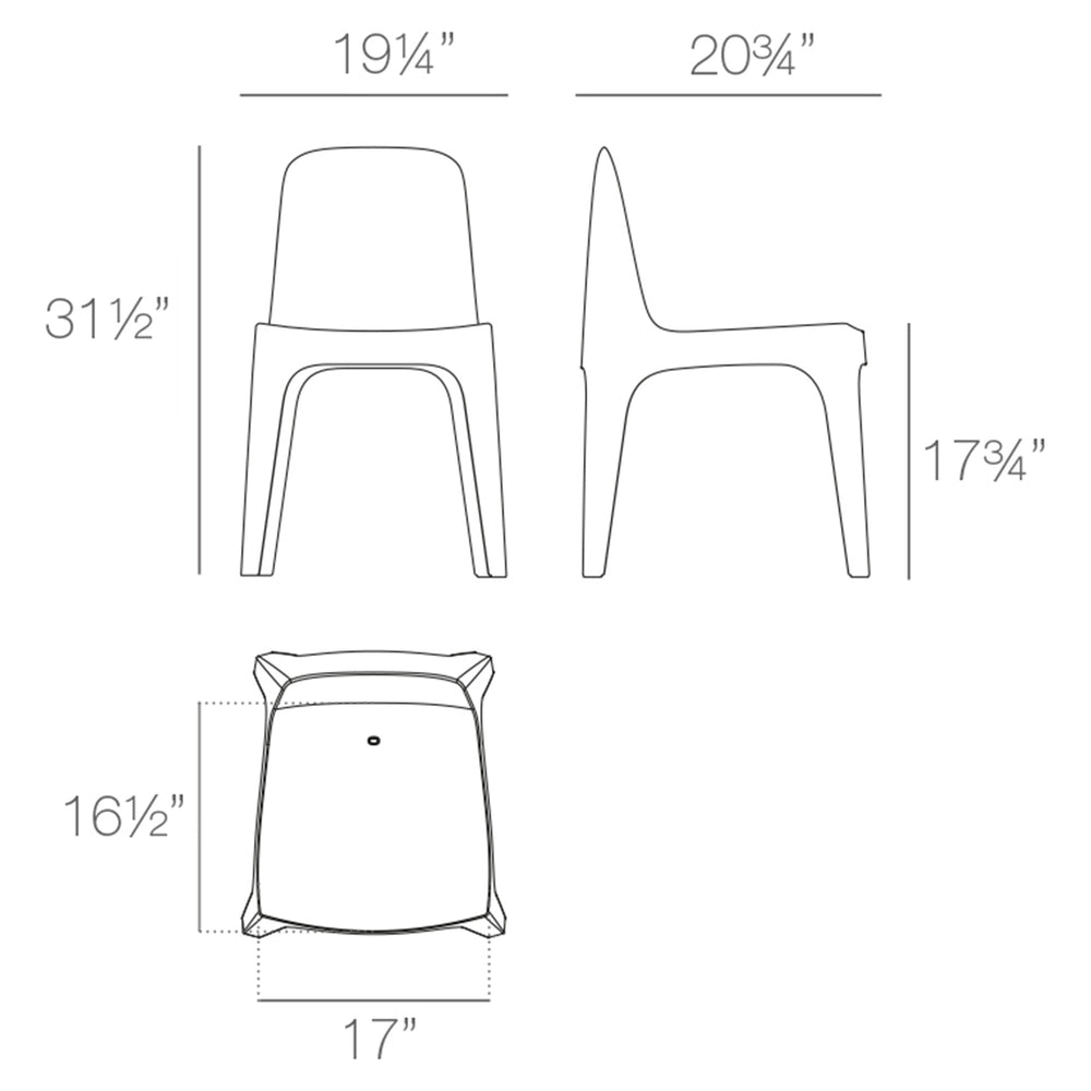 Solid Outdoor Dining Chair (Set of 4)