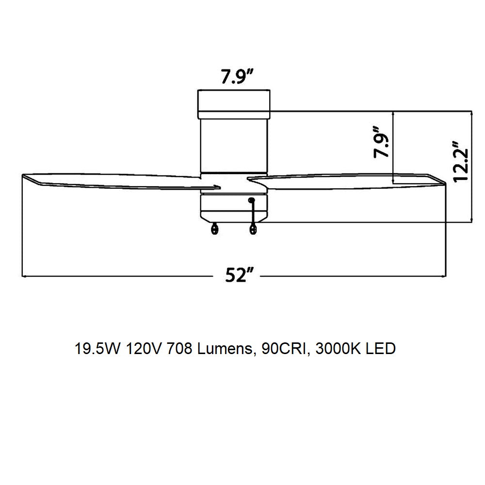 Atlantis LED Flush Mount Ceiling Fan