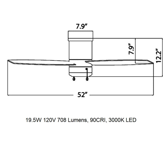 Atlantis LED Flush Mount Ceiling Fan
