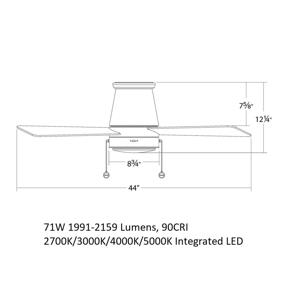 Hug Pull Chain Flush Mount Ceiling Fan