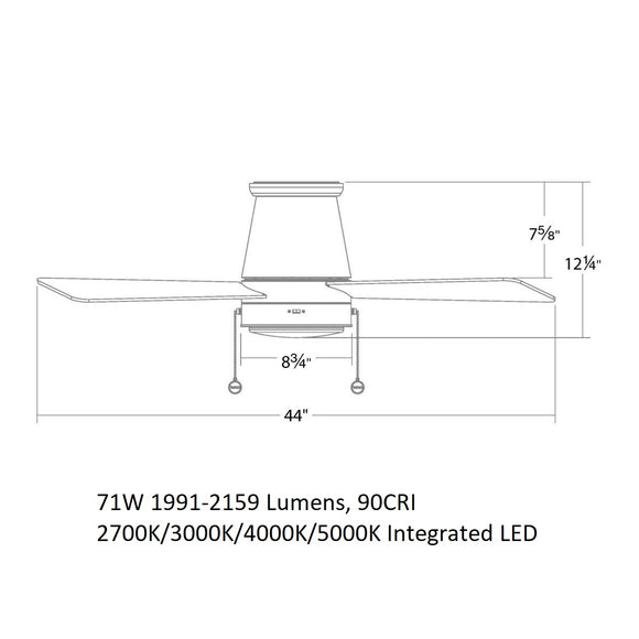 Hug Pull Chain Flush Mount Ceiling Fan