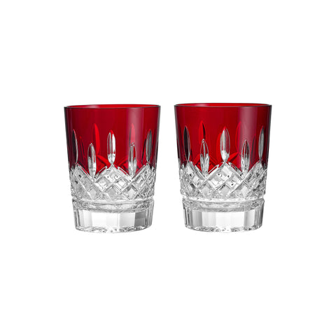 Lismore Red Double Old Fashioned Glass (Set of 2)