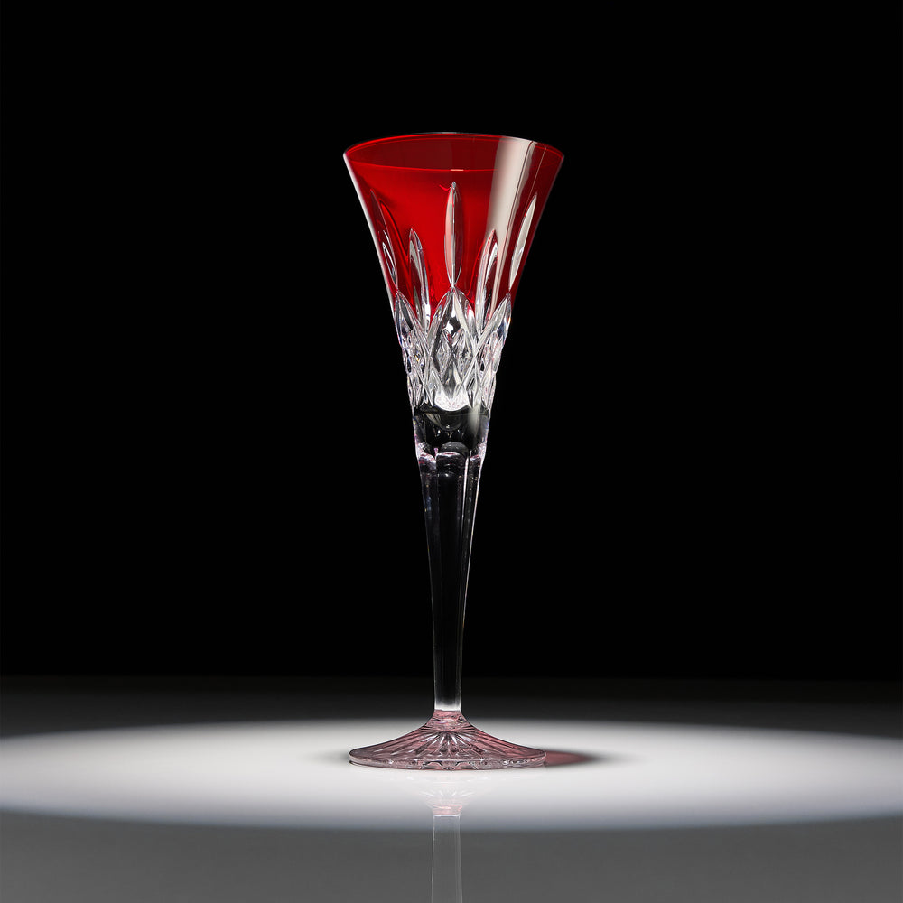 Lismore Red Toasting Flute (Set of 2)