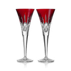 Lismore Red Toasting Flute (Set of 2)