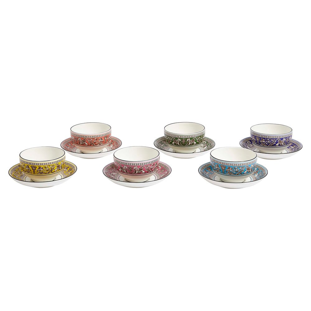 Florentine Turquoise Tea Bowl & Saucer (Set of 6)