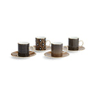 Gio Gold Accent Espresso Cup & Saucer (Set of 4)