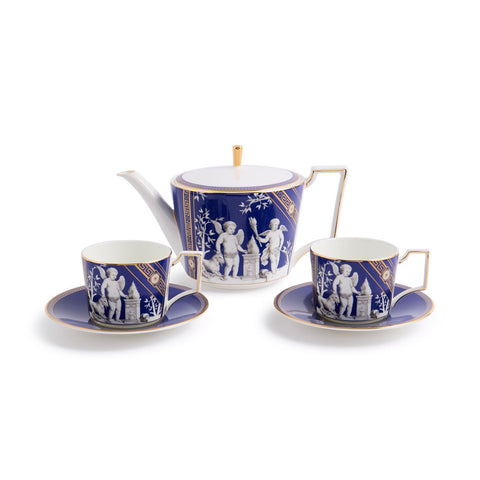 Renaissance Teapot and Teacup Saucer (Set of 2)
