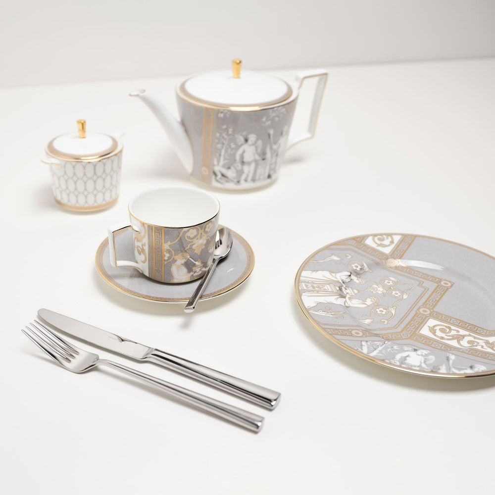 Renaissance Teapot and Teacup Saucer (Set of 2)