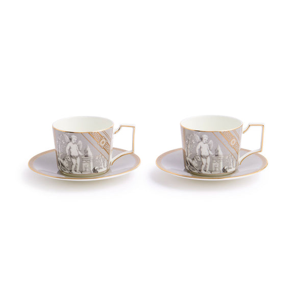Renaissance Teapot and Teacup Saucer (Set of 2)