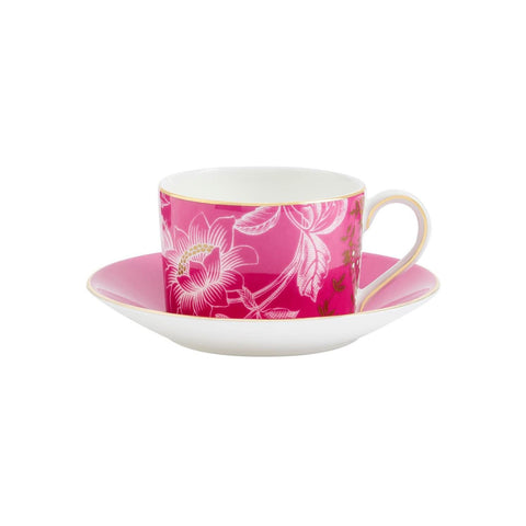 Wonderlust Pink Tonquin Teacup & Saucer