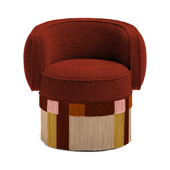 Clunis Pirouette Swivel Fringe Armchair