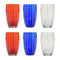 Perle Beverage Glass (Set of 6)  option 2 Red/2 Blue/2 Clear