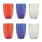 Perle Tumbler Glass (Set of 6)  option 2 Red/2 Blue/2 Clear