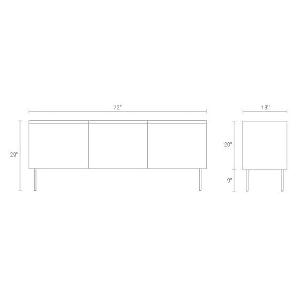 Clad 3 Door Credenza