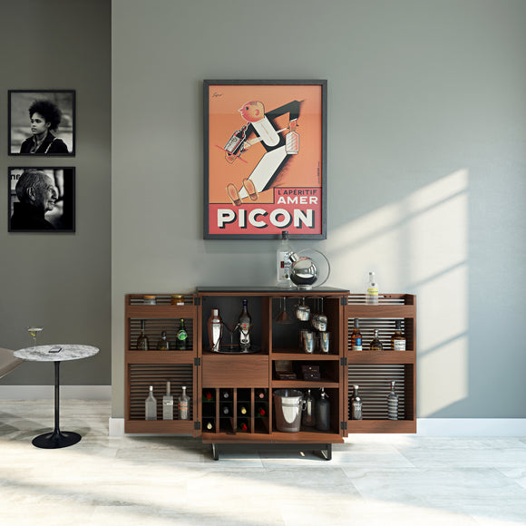 Bar cabinet with door storage deals