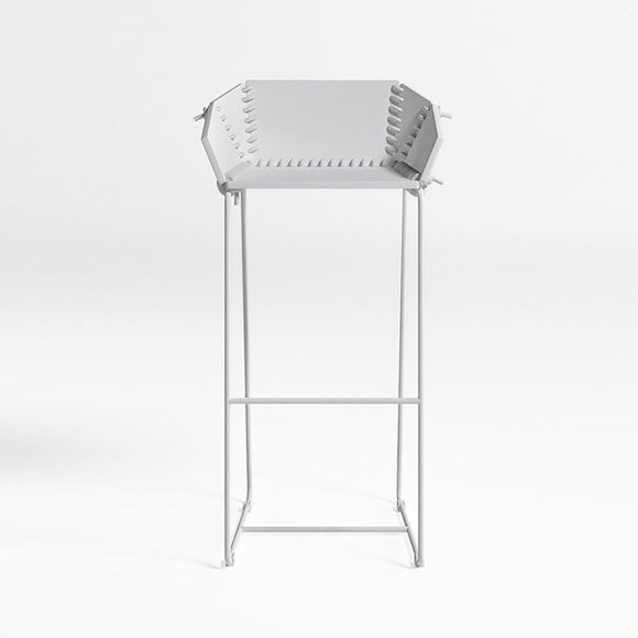 Textile Outdoor High Stool with Backrest