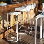 Textile Outdoor High Stool with Backrest