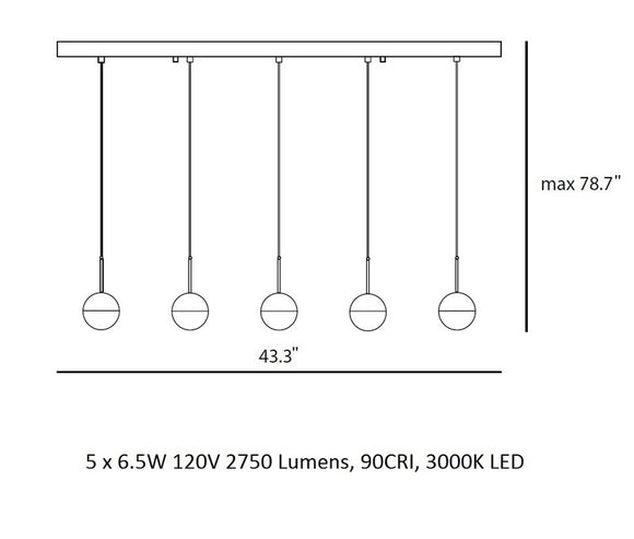 Dora 5 Pendant Light