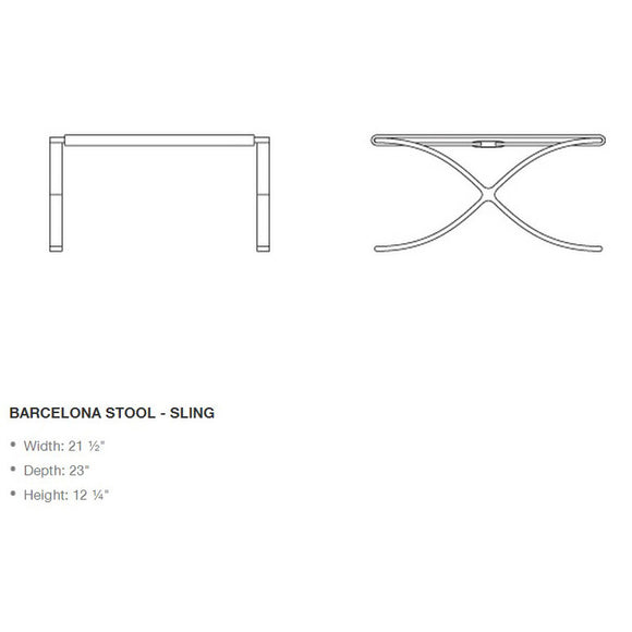 Barcelona Stool with Cowhide Sling