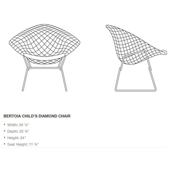 Bertoia Child's Diamond Chair with Seat Cushion