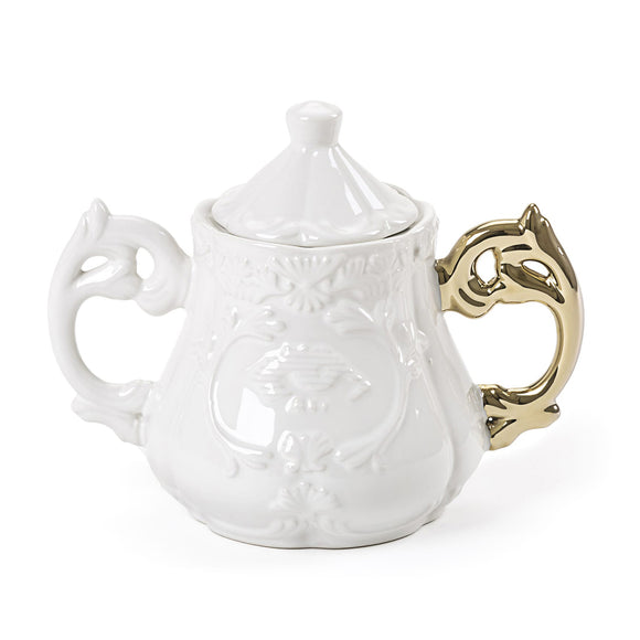 I-Wares Porcelain Sugar Bowl with Gold Handle