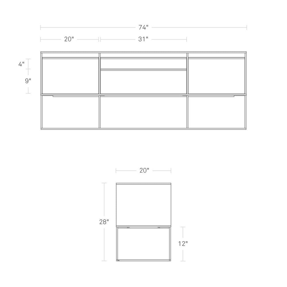 Rule 2 Door 2 Drawer Console
