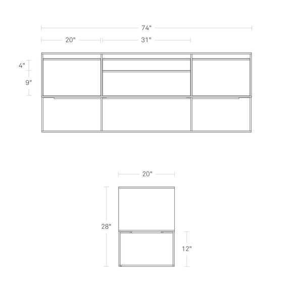 Rule 2 Door 2 Drawer Console