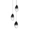 Liquid Three Light Multi Pendant Light  option Smoke Fade Glass