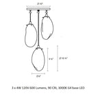 Liquid Three Light Multi Pendant Light