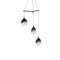 Cantina Three Light Spreader Pendant Light  option Smoke Fade Glass