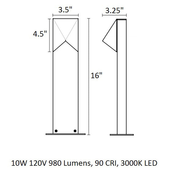 Inside-Out® Triform Compact 1-Light Outdoor LED Bollard