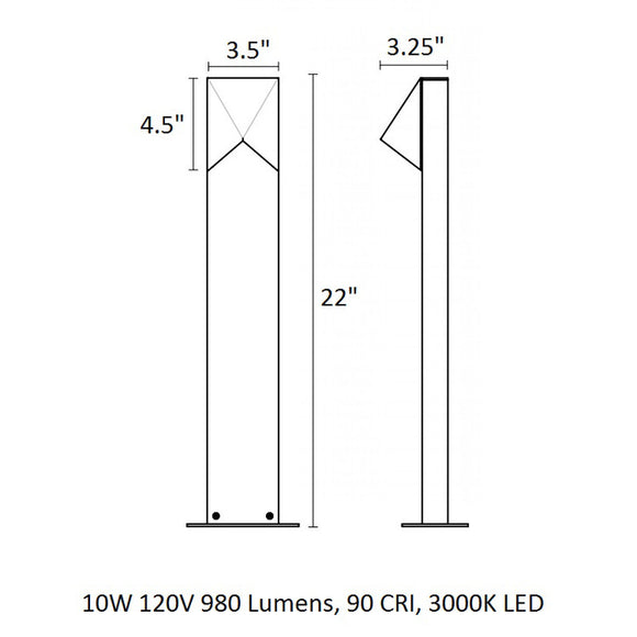 Inside-Out® Triform Compact 1-Light Outdoor LED Bollard
